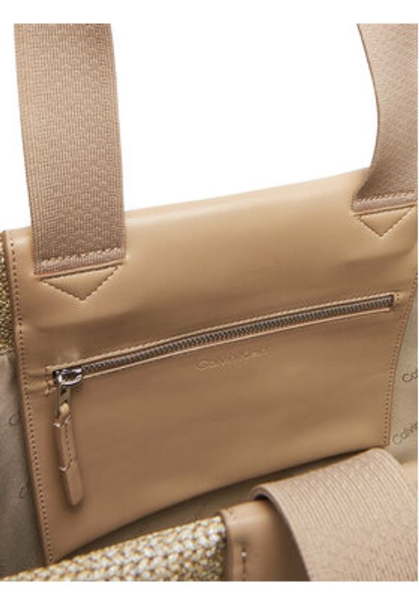 Calvin Klein Torebka Ck Raffia Medium Shopper K60K613174 Brązowy. Kolor: brązowy