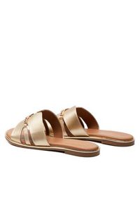 TOMMY HILFIGER - Tommy Hilfiger Klapki Flat Side T3A2-33250-1372 Złoty. Kolor: złoty. Materiał: skóra #4