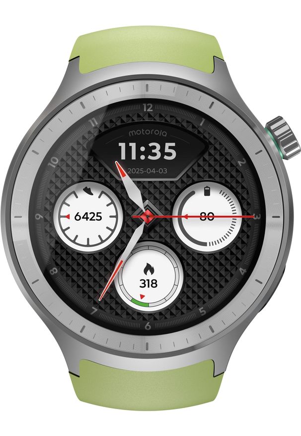 MOTOROLA - Smartwatch Motorola Motorola moto watch, 512 MB, Silver_Stainless Steel+Herbal Garden_Silicone (Silver). Rodzaj zegarka: smartwatch