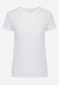 Born2be - Biały Basicowy T-shirt Acatine. Okazja: na co dzień. Kolor: biały. Materiał: dzianina. Styl: casual #8