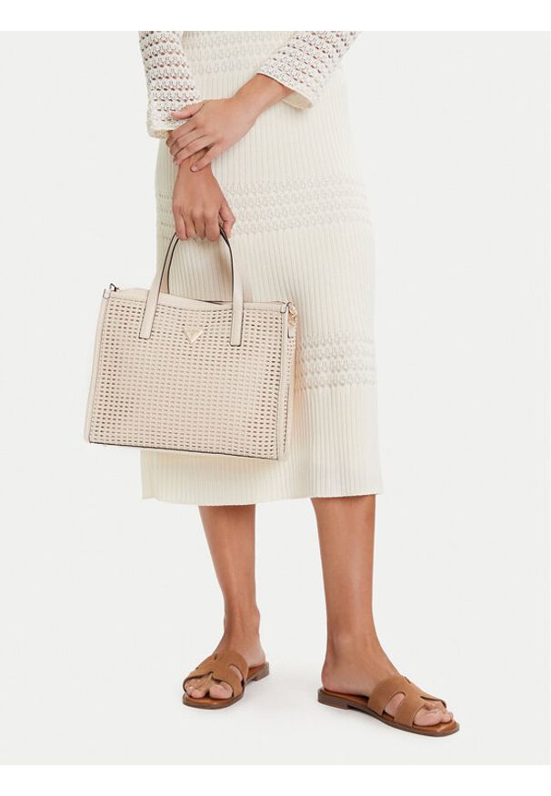 Guess Torebka Brigitta HWWZ72 06230 Écru. Kolor: kremowy. Materiał: skórzane