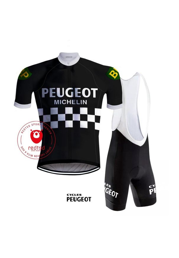 Zestaw rowerowy Peugeot vintage - REDTED - Czarny. Kolor: żółty, pomarańczowy. Materiał: poliester