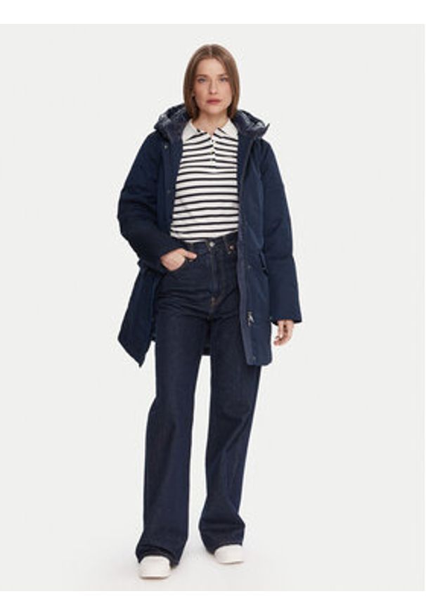 TOMMY HILFIGER - Tommy Hilfiger Parka WW0WW46533 Granatowy Relaxed Fit. Kolor: niebieski. Materiał: bawełna, syntetyk
