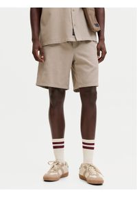Jack & Jones Szorty materiałowe Jaiden 12295862 Beżowy Relaxed Fit. Kolor: beżowy. Materiał: bawełna #1