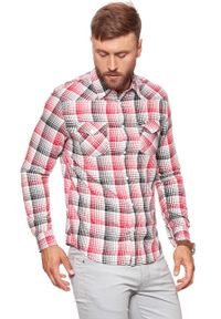 Wrangler - KOSZULA WRANGLER LS WESTERN SCARLET W5973ORUU 112129855. Wzór: kratka