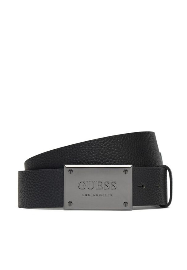 Guess Pasek Męski BMGRTU P5140 Czarny. Kolor: czarny. Materiał: skóra