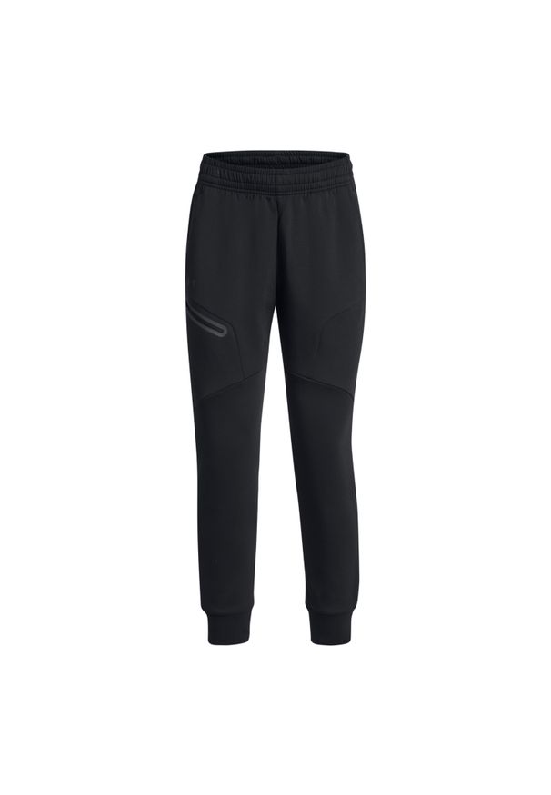 Damski strój do biegania Under Armour Unstoppable Fleece. Kolor: czarny. Materiał: poliester, dresówka, bawełna, elastan, materiał, syntetyk. Sport: bieganie, fitness