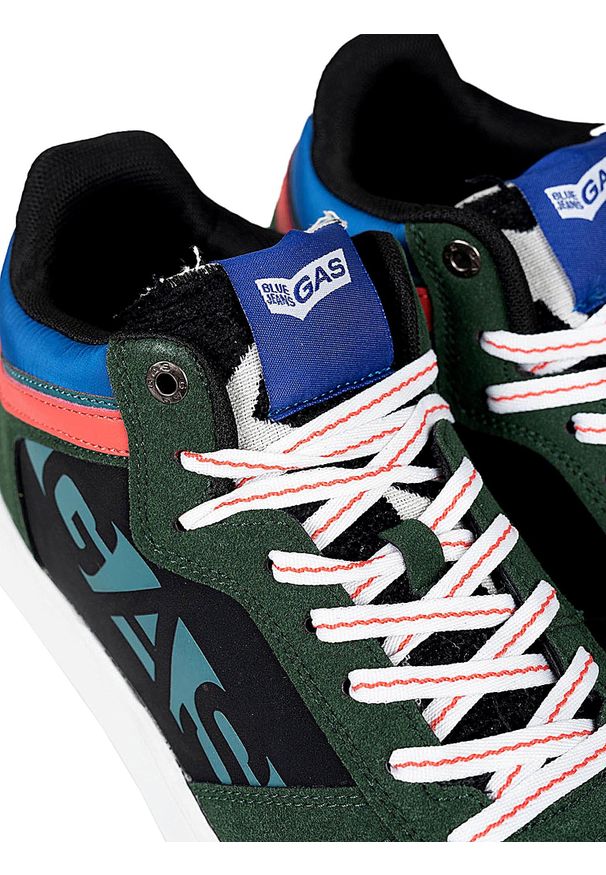 Gas Sneakersy "Darmah LTX" | GAM224135 | Darmah LTX | Mężczyzna | Zielony. Kolor: zielony. Materiał: skóra ekologiczna. Wzór: aplikacja
