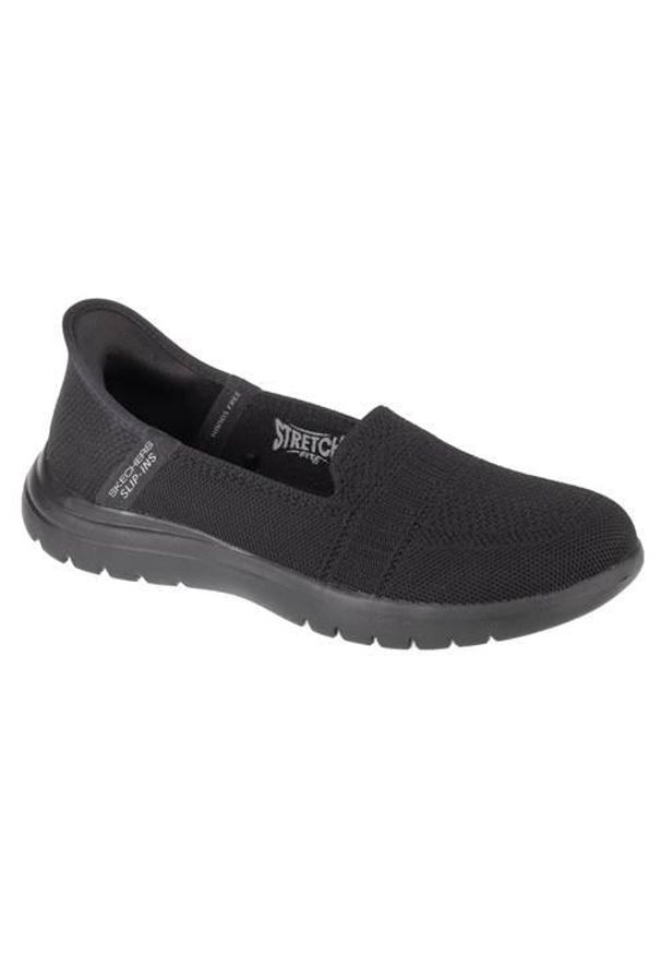 skechers - Buty do chodzenia damskie Skechers 138181BBK. Kolor: czarny. Materiał: materiał, syntetyk. Szerokość cholewki: normalna. Sport: turystyka piesza