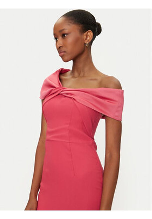 Marciano Guess Sukienka wieczorowa 5GGK11 7300A Koralowy Slim Fit. Kolor: pomarańczowy. Materiał: syntetyk. Styl: wizytowy