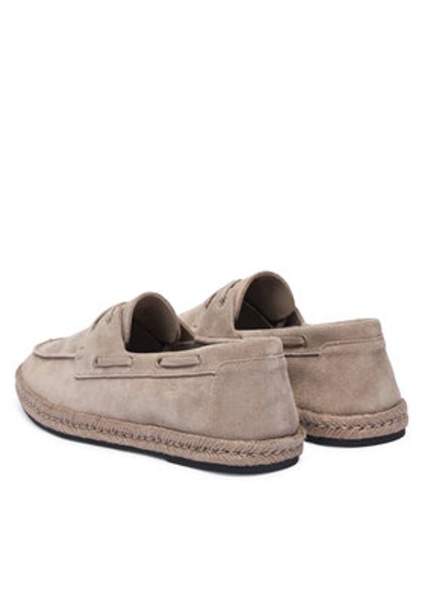 Calvin Klein Espadryle Hynrid Boat HM0HM02174 Beżowy. Kolor: beżowy. Materiał: skóra, zamsz