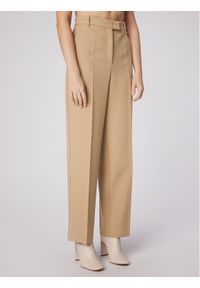 Simple Spodnie materiałowe SPD504-03 Beżowy Relaxed Fit. Kolor: beżowy. Materiał: materiał, syntetyk #1