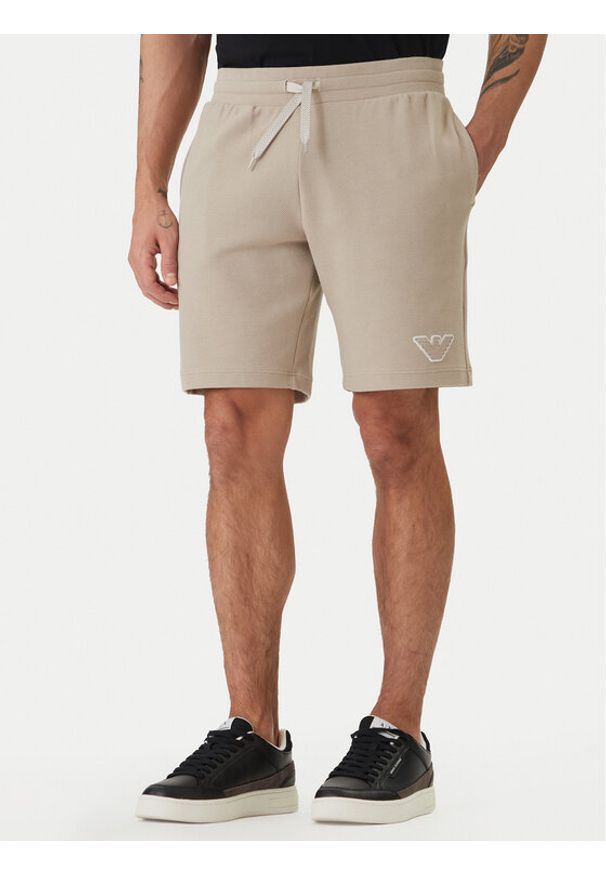 Emporio Armani Underwear Szorty sportowe EM000495 AF19053 U1102 Beżowy. Kolor: beżowy. Materiał: bawełna. Styl: sportowy