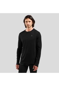 Odlo - Koszulka termoaktywna z długim rękawem męska ODLO Merino 160 BL Top Crew Neck. Kolor: czarny. Długość rękawa: długi rękaw. Długość: długie. Sport: turystyka piesza