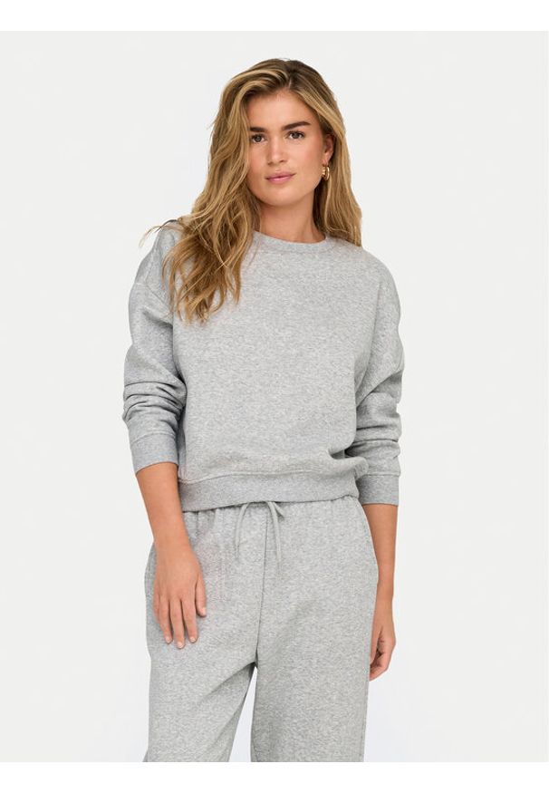 only - ONLY Bluza 15243380 Szary Loose Fit. Kolor: szary. Materiał: syntetyk, bawełna
