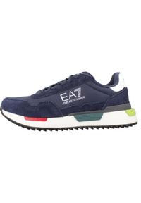 EA7 - Kapcie EMPORIO ARMANI 7X000380 AF19175 Niebieski. Kolor: niebieski. Materiał: tkanina, skóra. Sport: turystyka piesza