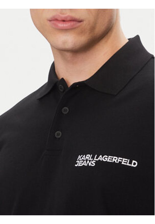 Karl Lagerfeld - KARL LAGERFELD Polo A2M17094 Czarny Regular Fit. Typ kołnierza: polo. Kolor: czarny. Materiał: bawełna