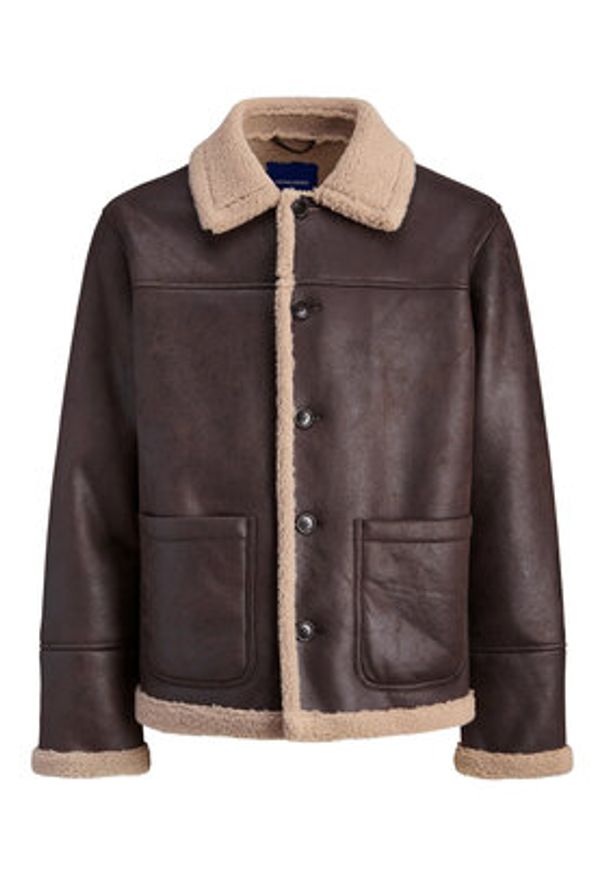 Jack & Jones Kurtka z imitacji skóry Cambridge 12282946 Brązowy Regular Fit. Kolor: brązowy. Materiał: skóra