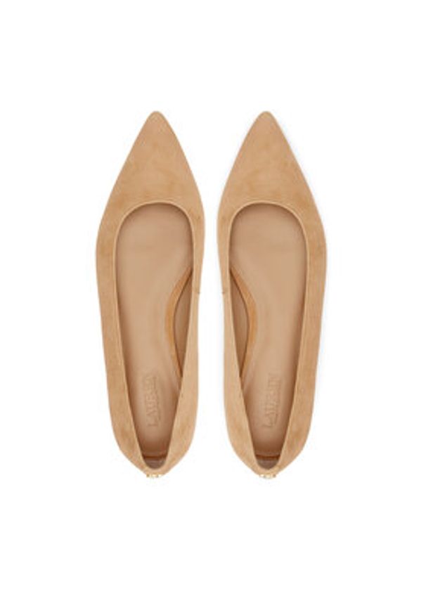 Lauren Ralph Lauren - LAUREN RALPH LAUREN Baleriny 802871265007 Brązowy. Kolor: brązowy. Materiał: zamsz, skóra