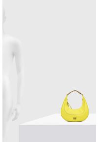 Pinko torebka skórzana kolor żółty. Kolor: żółty. Materiał: skórzane #5