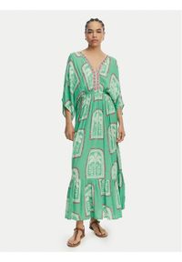 LOLA CASADEMUNT Sukienka letnia LS2616049 Zielony jasny Relaxed Fit. Kolor: zielony. Materiał: wiskoza. Sezon: lato #1