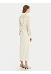 Marella Sukienka koszulowa Iorgo 2513221073 Écru Regular Fit. Kolor: kremowy. Materiał: syntetyk. Typ sukienki: koszulowe #5