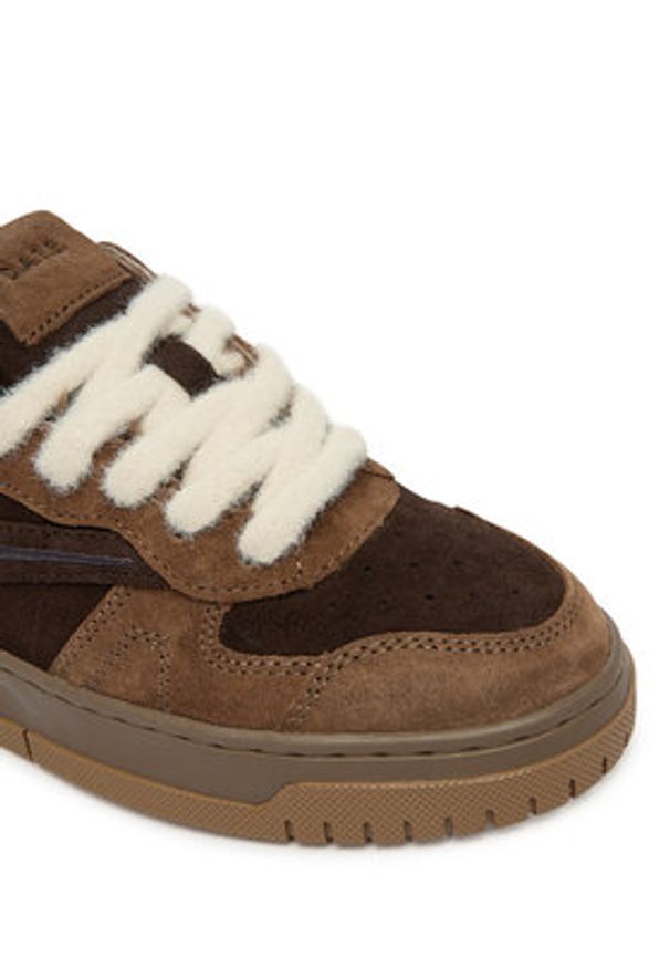 D.A.T.E. Sneakersy Torneo Pure Fur Mono W431-TPF-MN Brązowy. Kolor: brązowy. Materiał: skóra