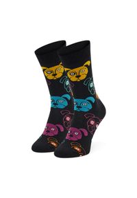 Happy-Socks - Happy Socks Skarpety wysokie unisex DOG01-9050 Czarny. Kolor: czarny. Materiał: materiał