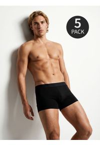 Sinsay - Bawełniane bokserki long 5 pack - czarny. Kolor: czarny. Materiał: bawełna #1