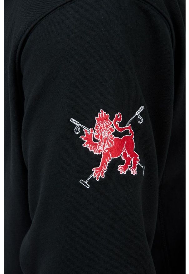 La Martina - LA MARTINA Czarna bluza męska z kapturem, Rozmiar L. Typ kołnierza: kaptur. Kolor: czarny