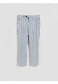 Reserved - Garniturowe spodnie slim fit - jasnoniebieski. Kolor: niebieski. Materiał: wiskoza, tkanina #1