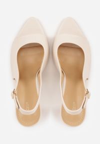 Born2be - Beżowe Sandały VICES na Szpilce z Odkrytym Noskiem i Piętą Olopis. Okazja: na co dzień, na ślub cywilny, na wesele. Zapięcie: pasek. Kolor: beżowy. Materiał: jeans. Obcas: na szpilce. Styl: casual, elegancki, klasyczny, wizytowy #4