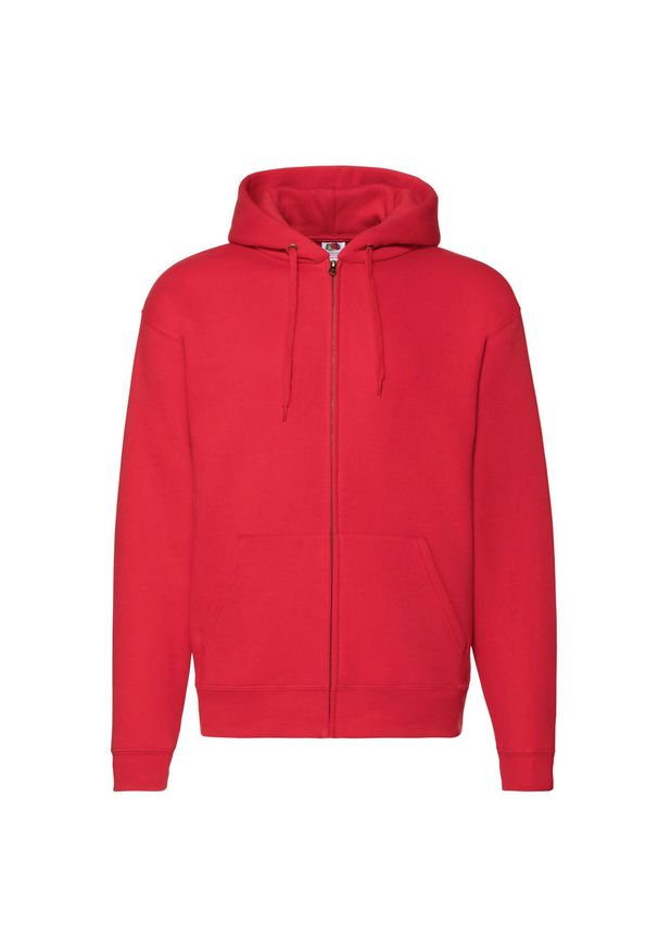 FRUIT OF THE LOOM - Kurtka Z Kapturem Premium Dla Dorosłych Unisex. Typ kołnierza: kaptur. Kolor: czerwony