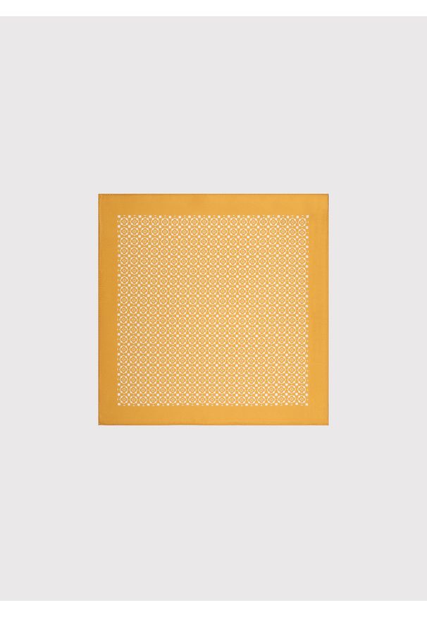 Pako Lorente - PAKO LORENTE – Żółta poszetka w geometryczny wzór. Kolor: żółty. Materiał: jedwab. Wzór: geometria