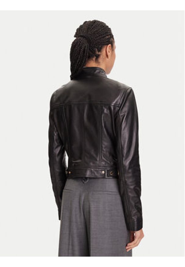 Marciano Guess Kurtka skórzana 5YGL09 7345A Czarny Regular Fit. Kolor: czarny. Materiał: skóra