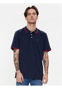 Wrangler Polo 112350403 Granatowy Regular Fit. Typ kołnierza: polo. Kolor: niebieski. Materiał: bawełna