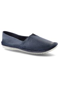 Granatowe Baleriny Maciejka Modne Damskie Obuwie. Okazja: na co dzień. Kolor: niebieski. Materiał: jeans, skóra. Szerokość cholewki: normalna. Styl: casual