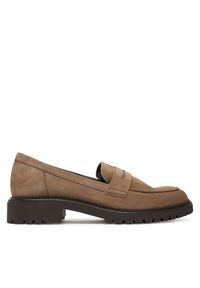 Loafersy Tamaris. Kolor: brązowy
