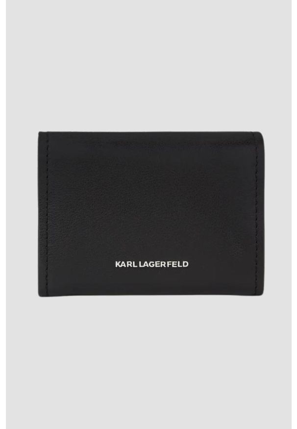 Karl Lagerfeld - KARL LAGERFELD Czarny skórzany portfel K/ikonik 2.0. Kolor: czarny. Materiał: skóra