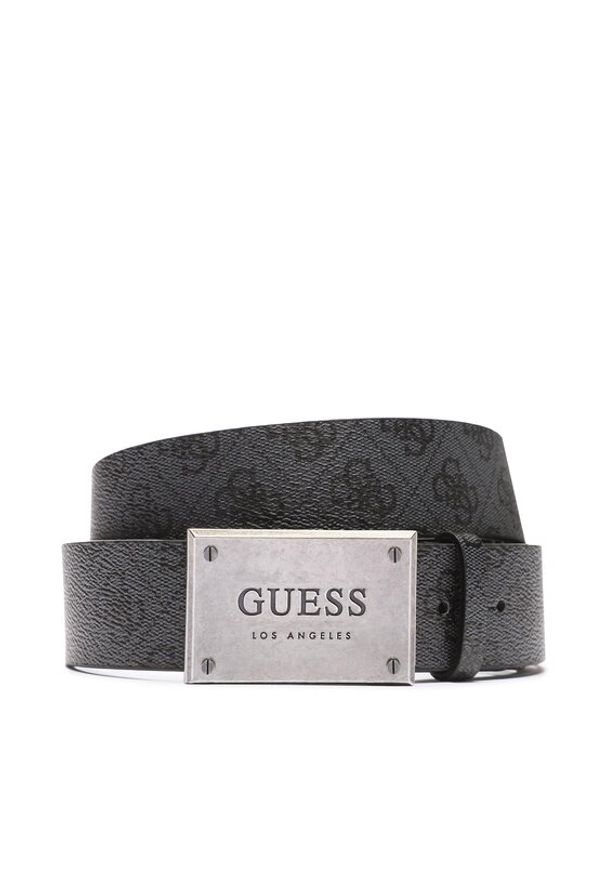 Guess Pasek Męski BM7778 P3435 Czarny. Kolor: czarny. Materiał: skóra