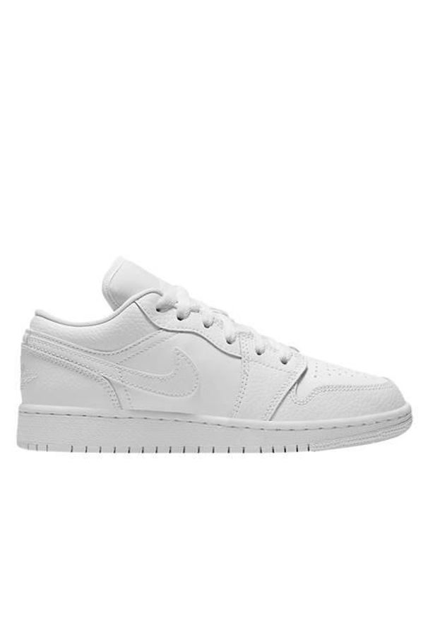 Buty do chodzenia dla dzieci Nike Air Jordan 1 Low GS. Zapięcie: sznurówki. Kolor: biały, wielokolorowy. Materiał: tkanina, materiał, skóra, syntetyk. Szerokość cholewki: normalna. Model: Nike Air Jordan. Sport: turystyka piesza
