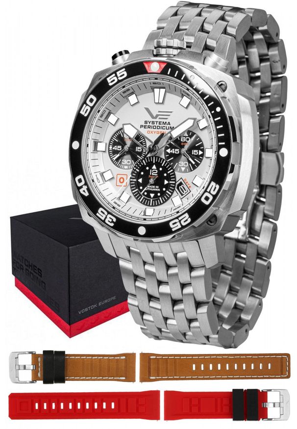 Zegarek męski Vostok Europe VK67-650A722B srebrny. Kolor: srebrny