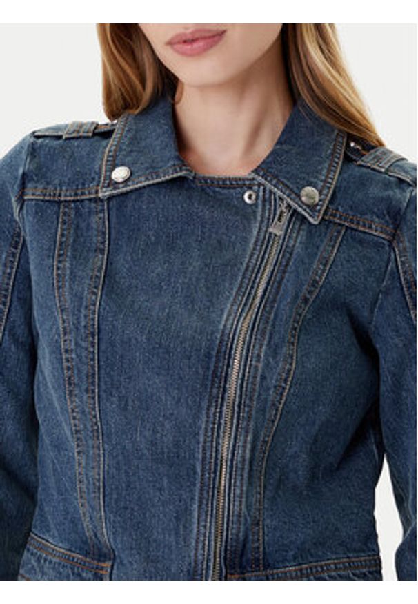 Morgan Kurtka jeansowa 252-GPERF Granatowy Regular Fit. Kolor: niebieski. Materiał: bawełna