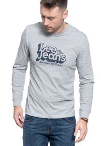 Lee - MĘSKI LONGSLEEVE LEE SEASONAL 70S LOGO GREY MELE L62OFQ37. Długość rękawa: długi rękaw #6