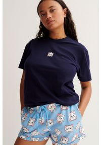 Undiz - T-shirt piżamowy Marie Aryskotraci. Kolor: niebieski. Długość: krótkie #1