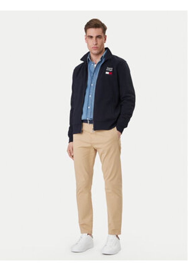 TOMMY HILFIGER - Tommy Hilfiger Bluza Embro MW0MW42466 Granatowy Regular Fit. Kolor: niebieski. Materiał: syntetyk, bawełna