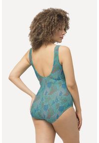 ULLA POPKEN - Damskie Kostium kąpielowy koralowce bez miękkich miseczek pas pod biustem. Kolekcja: plus size. Kolor: zielony. Materiał: poliamid, materiał, elastan #2