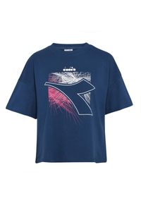 Diadora - Koszulka damska DIADORA L. T-SHIRT SS LOGO FLARE. Kolor: niebieski