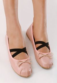 Born2be - Różowe Balerinki Ostin. Nosek buta: okrągły. Zapięcie: bez zapięcia. Kolor: różowy. Materiał: skóra. Styl: klasyczny #4
