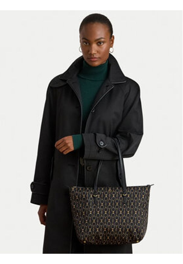Lauren Ralph Lauren - LAUREN RALPH LAUREN Torebka 431916737040 Czarny. Kolor: czarny. Materiał: skórzane